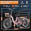 MOPHOTO Electric Tricycles for Adults, 3 Wheel E-Bike with 350W–750W Motor, Folding or Cruiser Frame, Multiple Speeds and Tire Sizes, UL Certified #5