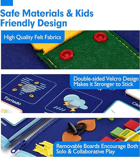 Livro Infantil Montessori 4Leader ⎮ Brinquedo Educativo 7 em 1, Atividades Pré-Escolares, Aprendizad