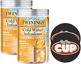 Twinings Cold Infuse Flavoured Cold Water Enhancer Mango & Passionfruit (Pack of 2) with By The Cup Coasters