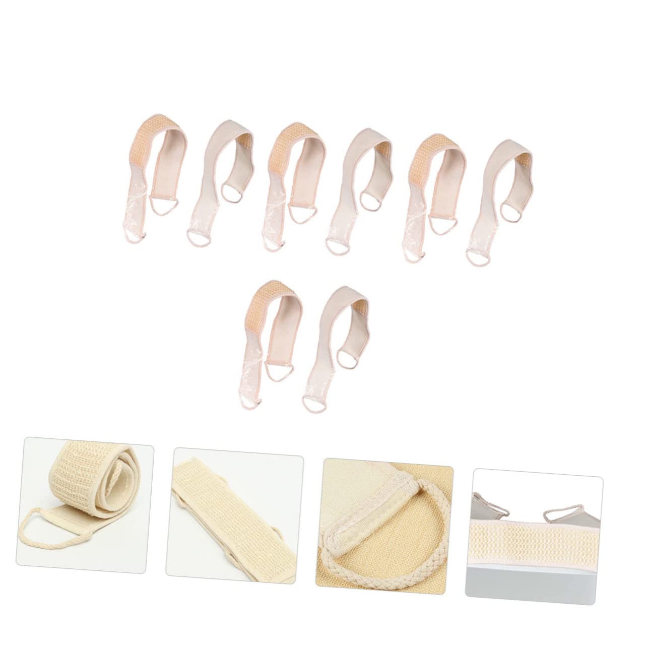 Cinghia da Bagno Esfoliante in Sisal e Spugna 10 Pezzi | Beige, Strisce Lunghe per Doccia, Pulizia dei Pori e Pelle, Confezione da 10