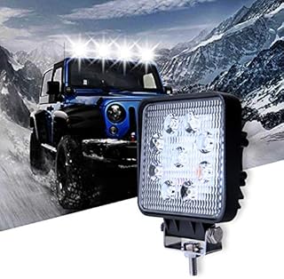 27W LED Work Light Square Spot Driving Fog Light Offroad Flood Beam Lamp Boat Lights 12V 24V LED Work Light for Car Boat Truck Tractor SUV -1 Pack