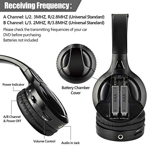 Astsh Ir Headphones 2 Channel Kids Wireless Headphones With Travelling Bag For Universal Rear Entertainment System Kids Headphones For Headrest Dvd Players Car Video Devices #TOP1
