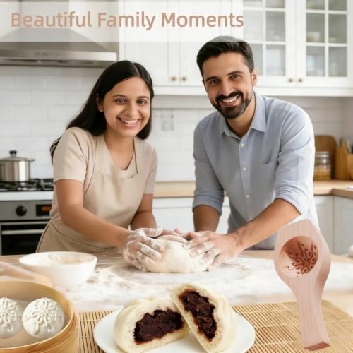 Image of Wooden Bao Bun Maker | Handcrafted, Food-Grade Hardwood, Multi-Purpose, Ergonomic Handle, Non-Stick Surface