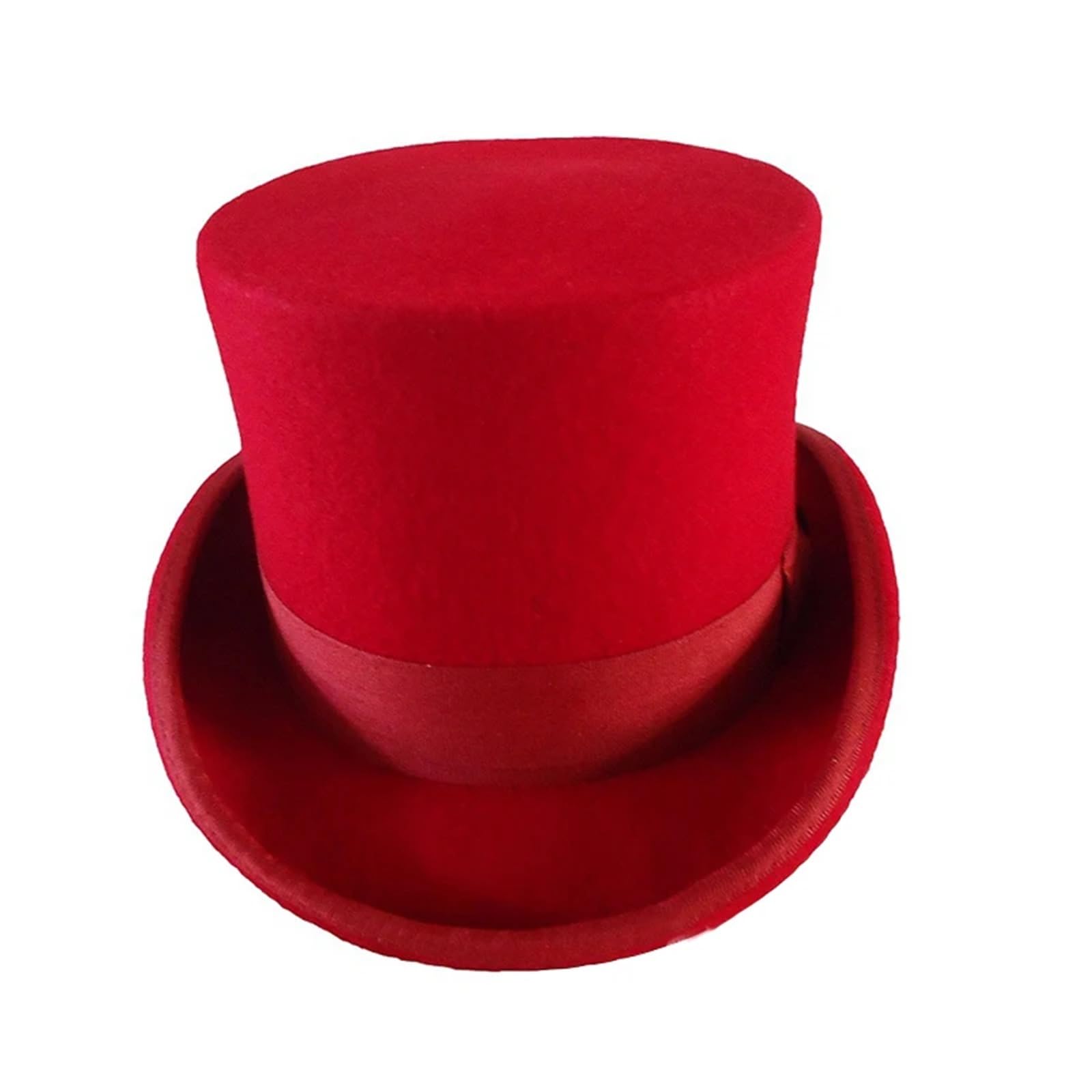 Sombrero Copa Sombrero de Copa de Fieltro de poliéster for Hombres y Mujeres, Sombrero de Copa cilíndrica, Vestido de Fiesta, Disfraz, Sombrero de Teatro de Mago Fedora(Black,M)