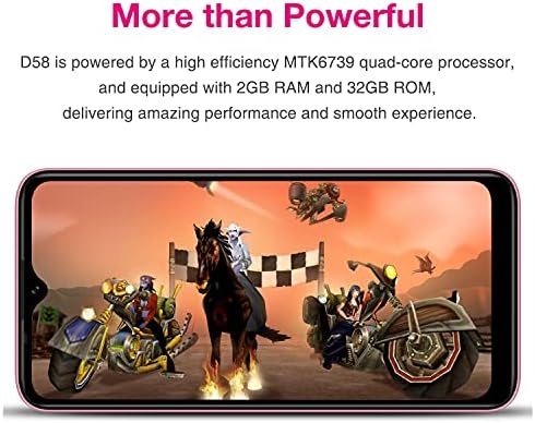 Mobile phone, KXD D58 Smartphone, 4G Dual Sim Free Unlocked Smartphone, Android 9 Phone, 6.22" Waterdrop Full-Scree, 4000mAh Super Battery, 13MP Hyper Quad Camera, 2GB+32GB/128GB MAX Extension
