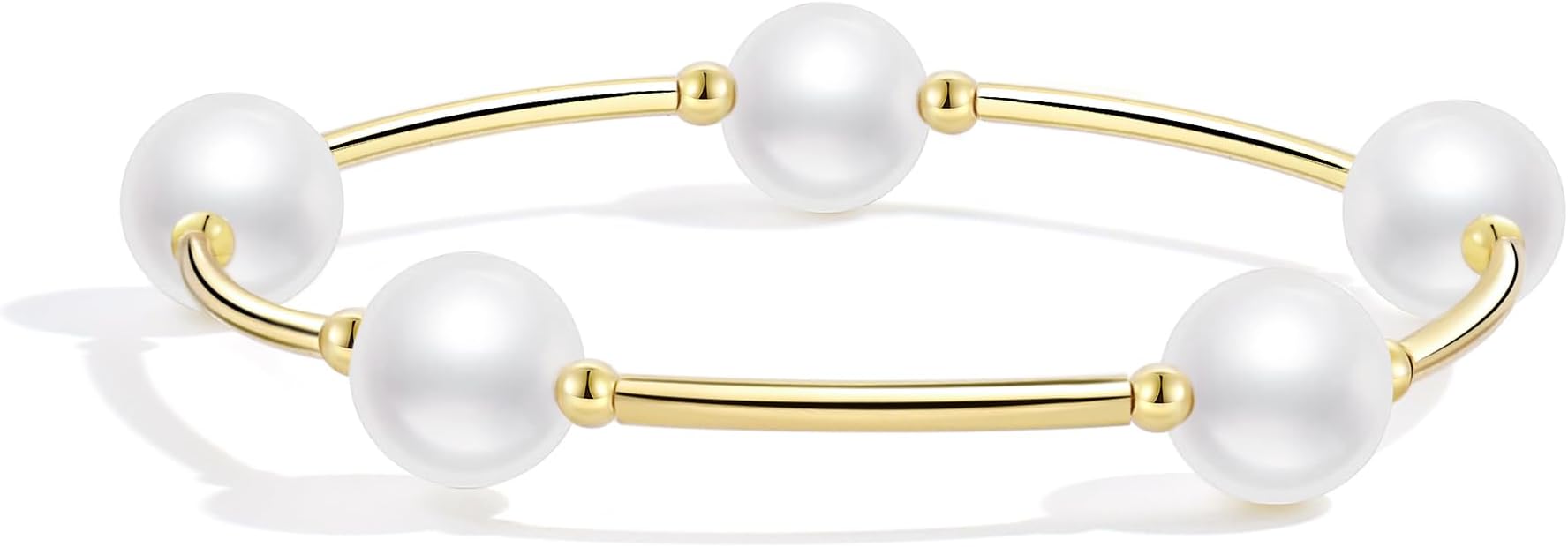 SKENUDYPearls Blessing Bracelets For Women Handmade Elegant Crystal 12mm lucky Pearls Blessing Bracelet For Women