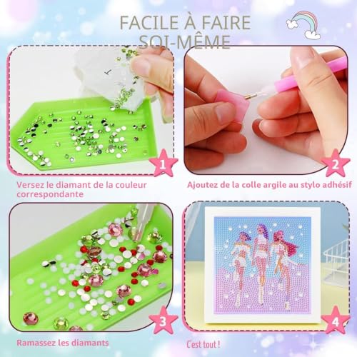Zynxel Diamond Painting Kit 5D Kpo Démon avec Cadre – DIY Strass Enfant & Adulte, Déco Murale Cadeau Fille 15x15cm – vue 3