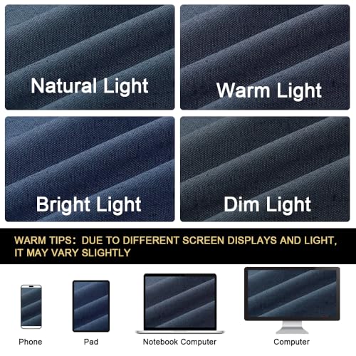 PrinceDeco 100% Blackout Curtains 54" Long for Dining Room Soundproof Window Treatment Drapes for Nursery Thermal Insulated with White Liner Short Textured Grommets Curtains 2 Panels Set,Navy by PrinceDeco - Image 8