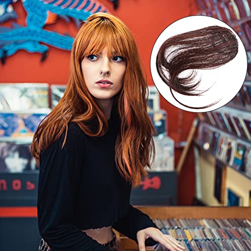 Lurrose Clipe na franja, cabelo humano com franja, clipe frontal para franja, franja de ar, franja r