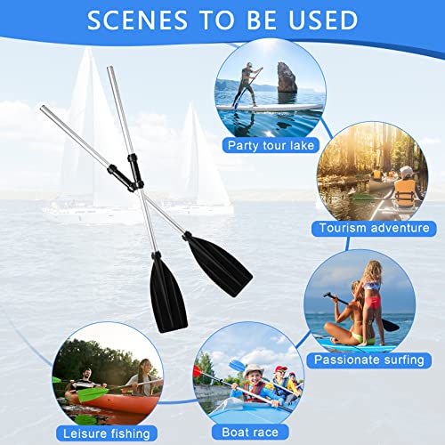 4 Pieces Boat Oars Kayak Paddles Aluminum Alloy Boat Accessories Detachable Rowing Paddle For Canoe River Pool Water Float Sports #TOP6
