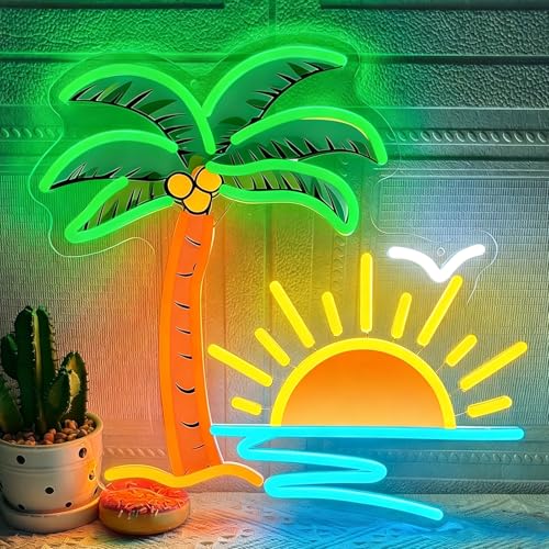 Tropical Neon Sign for Wall Decor, 13.5 x 13 Inch