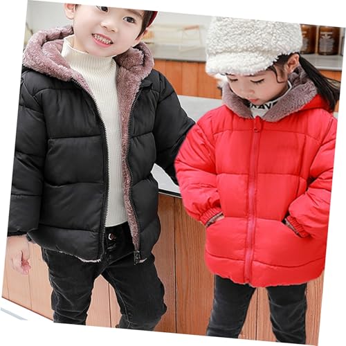 Abrigo de invierno con capucha para niño de 110 cm en color negro 5