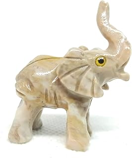 ALCHIMIA - Animali Pietra Elefante steatite Collezione cristalloterapia Chakra cm.4 Fatto a Mano provenienza Perù