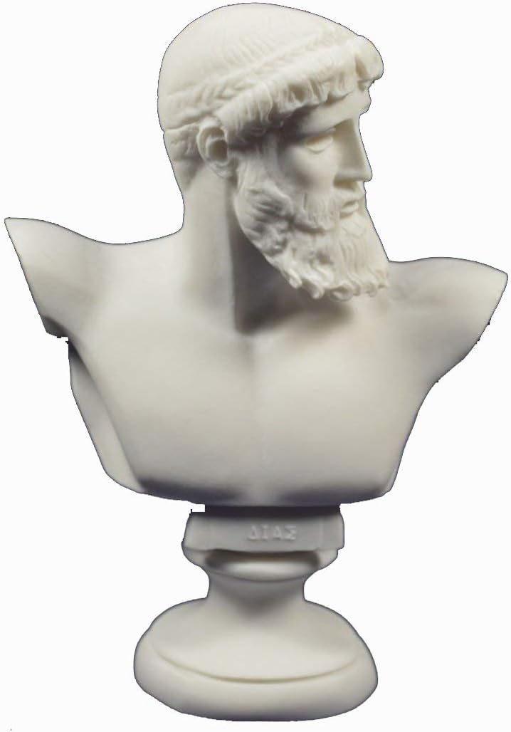 Estia Creations Zeus Sculpture Bust Ancient Greek God King of All Gods Statue