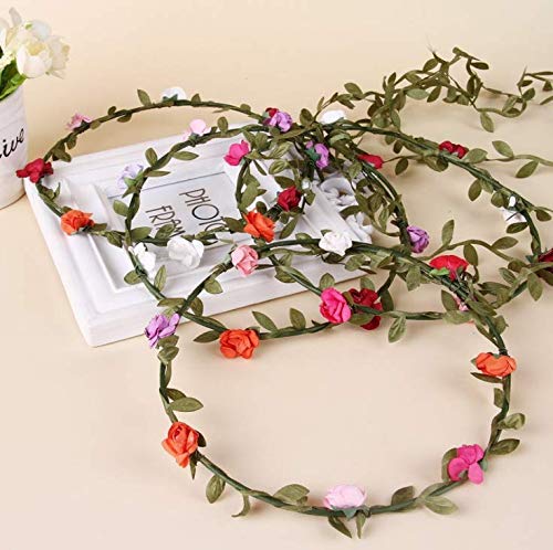Multicolor Flower Headbands Women Gift Festival Wedding Party Accessories Amazon.com : 18 PCS Multicolor Flower Headband Women Girl  main image 3