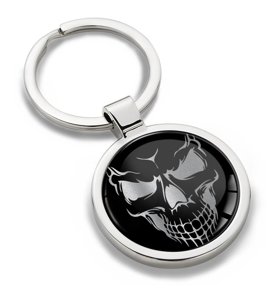 Skinoeu Unisex Silver Metal Keyring Car Key With Gift Box Skull Black Gift Metal Key Ring Stainless Steel Keychain Accessories Men Women Kk 170