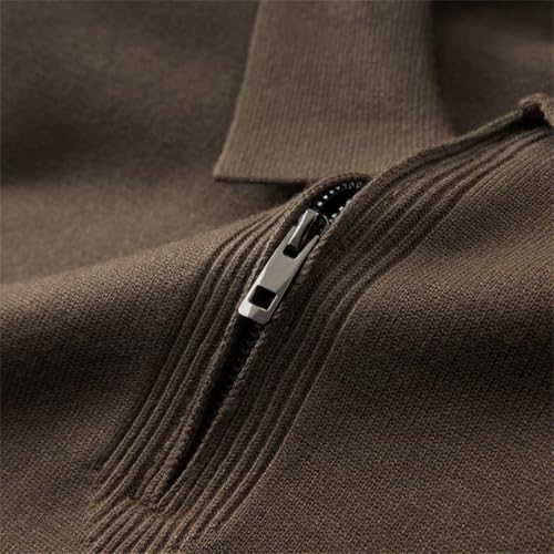 Men Striped Wool Pullovers Sweater Long Sleeve Buttons Lapel Soft Warm Casual Jumper Top3