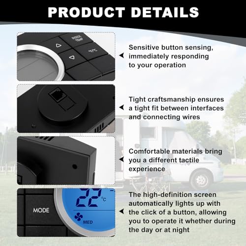 3314082.000 Multi-Zone Comfort Control Center RV Thermostat with Digital Display Zoned Climate Control Compatible with Dometic Air Conditoner Series 579,595,600,6308,520,6218xx, 457915 & Black CCC2 - Thumbnail 7