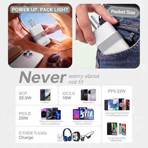 Image of Energizer 10000mAh 22.5W Fast Charging Power Bank, Ultra-Slim Compact Pocket Size, Built-in Type-C Cable, PD + QC, Dual USB-C & USB-A Output | CE & RoHS Approved | 1 Yr Warranty | Grey