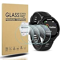 Diruite 4-Pack for Garmin Forerunner 735xt Screen Protector Tempered Glass [2.5D 9H hardness] [Anti-Scratch] [No-Bubble]