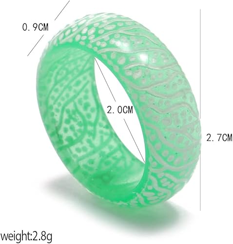 Miniatura 2 de LIU JUN Anillo de orbe Venus para hombres y mujeres, anillos que brillan en la oscuridad, bonitos anillos de resina acrílica de brillo luminoso