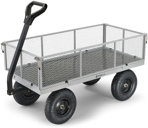 Gorilla Carts Steel Utility Garden Cart, 1,000 lb, GOR1001-COM