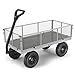 Gorilla Carts GOR1001-COM Heavy-Duty Steel Utility Cart with Removable Sides, 1000-lbs. Capacity, Gray