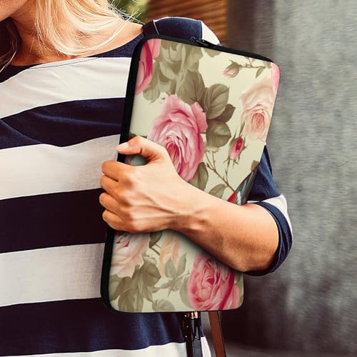 Funda para laptop 10 pulgadas con diseño rosas y aves miniatura 7