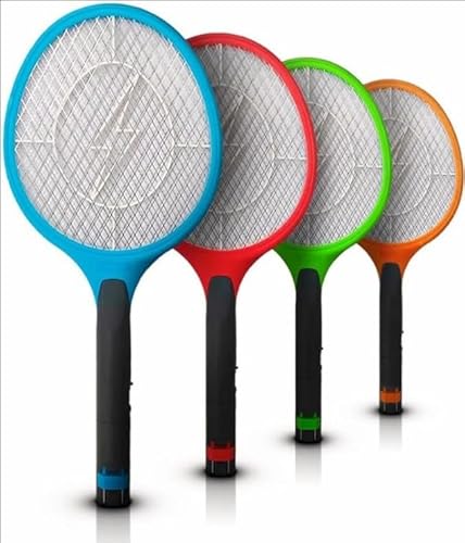 Raquete Elétrica Recarregável Mata Mosquitos - 110/220v, Botão de Segurança, LED Indicador - Prática