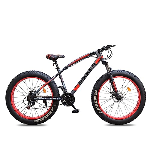 Image of Men Fat Bike 26 X 400 MULTISPEEC 21 Speed, Front Suspension,Double DISC Brake,Alloy Rim,HARTEX Tyres,SKD 85% Grey /RED, 18 x 10 inch