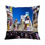AELKSP Fundas de Cojín 40x40 cm,Gente desenfocada Abstracta en el Mercado...