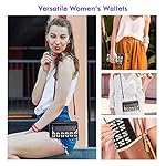 nuoku Womens RFID Wallet Purse Wristlet Crossbody Clutch with Zip Around 2 Strap - Image 2