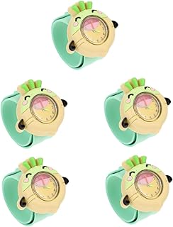 5 Peças Relógio De Palmas De Desenho Animado Relógio Infantil Relógio Bonito Relógio Infantil Relógio Verde Pulseira Relógio Adorável Pat Relógio Tapa Banda Relógio Moda Bater