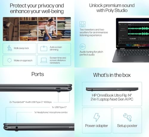 Image of ME2 Customized Laptop, Created Using HP Omnibook Ultra Flip 2-in-1 Laptop 14.0 inch Touchscreen OLED, Intel Ultra 7-258V, 32GB RAM, 1TB, 2TB, 4TB SSD, Active Pen, Backlit KB, Fingerprint, Win 11Pro