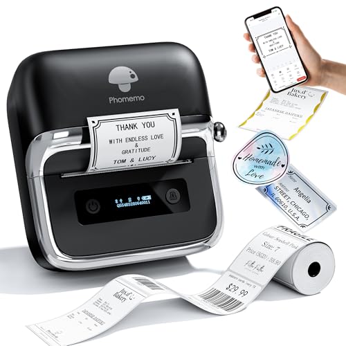 Phomemo M250 3 Inch Label Maker Machine with Tape, 2026 Upgrade Portable Barcode Label Printer for Business, Home, Logo Label, Thermal Address Label Maker with 100 Labels, 40x30mm by Phomemo - Used condition - US$43.33