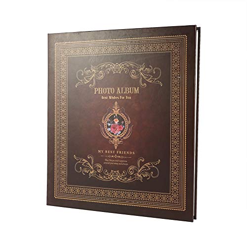 Álbum de Fotos con Capacidad para 500 Fotos, Tipo de Inserción, Cubierta de Cartón, para Recuerdos, Decoración para Sala de Estar (Rojo Intenso)