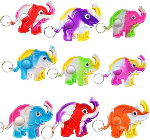24 Packs Funny Present Unique Mini Elephant Assorted fidgets Bubble Toys for Kids Children Classroom Students Gift from Teacher,Birthday Party Favors