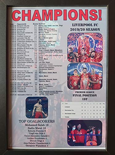 Image of Liverpool 2020 Premier League champions - framed print