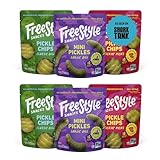 Freestyle Snacks Pickle Variety Snack Packs - 3 Flavors of All Natural, Fresh-Packed Deli-Style Pickles - Non-GMO, Kosher, Gluten-Free, Low Calorie Snacks - 3.5 Ounce (6 Pack)