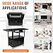 AV Cart with Locking Cabinet Adjustable Height Rolling Media Cart for Computer Laptop Projector Printer with Pullout Keyboard Tray Cord Management