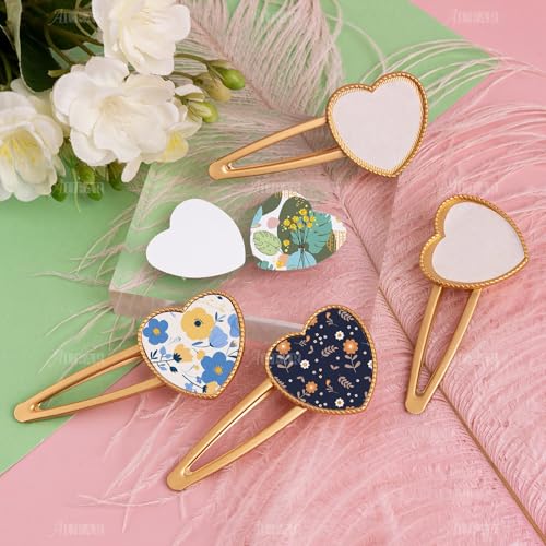 Barrettes sublimation cœur en métal pour imaginer vos propres accessoires de coiffure DIY