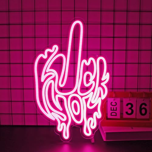 Finger Neon Sign Pink