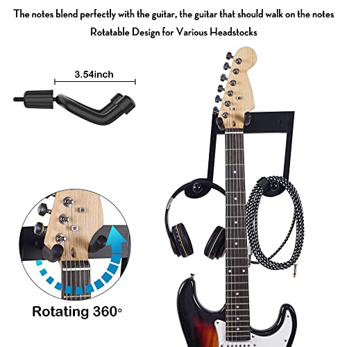Coloofo Guitar Wall Mount Hanger ,Guitar Hanger Wall Hook Holder Stand With Two Guitar Accessory Hook,Wood Guitar Hanger Wall Mount For Acoustic Electric Guitar Bass Banjo Mandolin Ukulele #TOP4