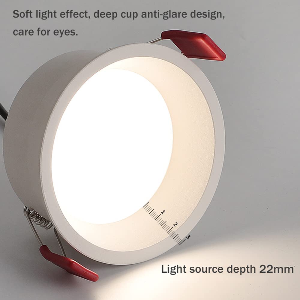 Reflektory LED do zabudowy, 4-pak, 3W5W7W, 3-calowe oświetlenie sufitowe LED, możliwość ściemniania, łatwa instalacja modernizacyjna