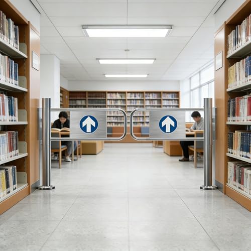 Heavy-Duty Metal Swing Gate for Entrance Security, Automatic Rebound Design, Commercial Grade 1-Way Push-Only Door, 130x100cm, Ideal for High-Traffic Areas