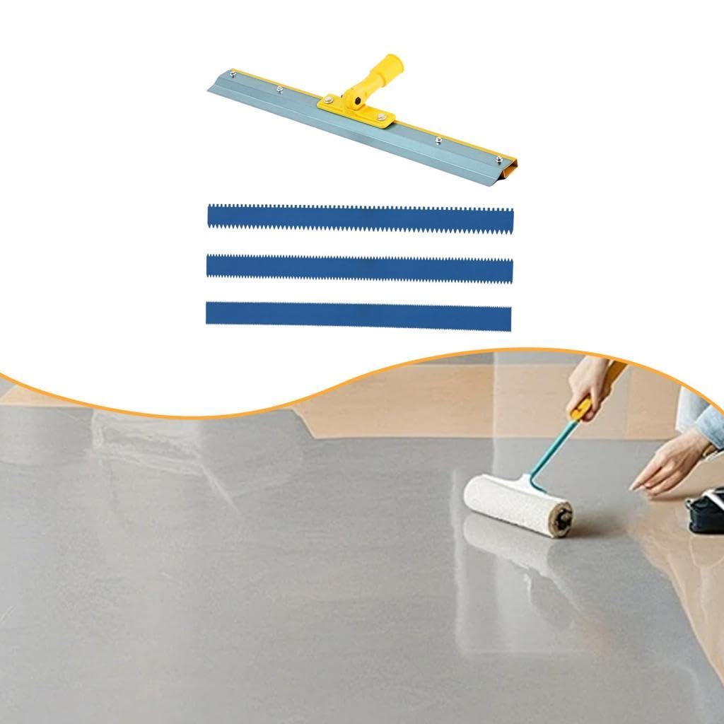 Epoxy Squeegee Espátula Extensora para Piso Nivelador Ranurado Rastrillo de Cemento Herramienta para Nivelación Elaborado en Acero al Carbono