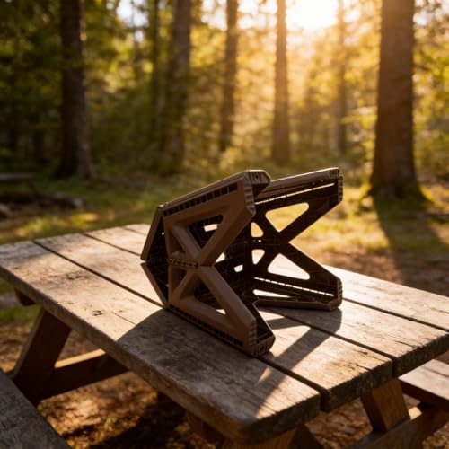 BildeeMait Sturdy Folding Stool, Lightweight Plastic Portable for Seat with Handle, 260lbs Load Capacity, Hexagonal Design for Camping, Fishing, Garde
