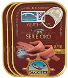 Anchoas codesa serie oro 8/10 filetes. [pack de 3 unidades]