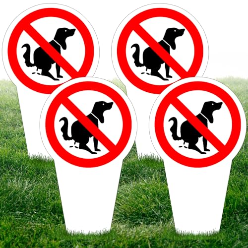 2 Cartelli Feci Cane 30x15 Cm Con Palo - Segnale Di Avvertimento In PVC Con Protezione UV E Superficie Luminosa, Per Giardino E Parco - 4