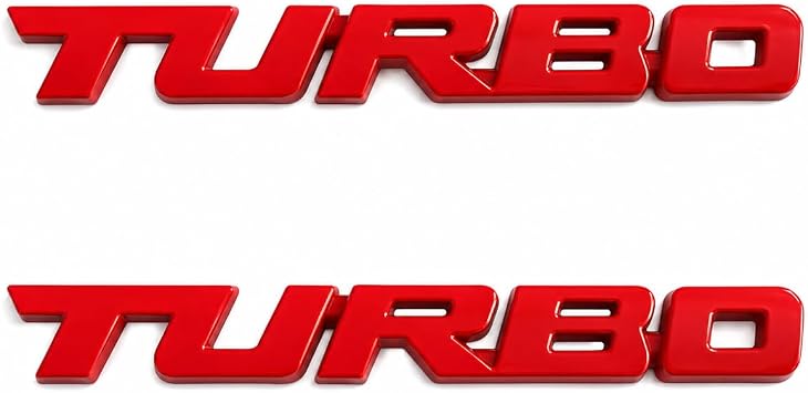 3D Turbo Advanced Car Side Fender Rear Trunk Emblem Decal Suitable for Car Decoration Sticker Red